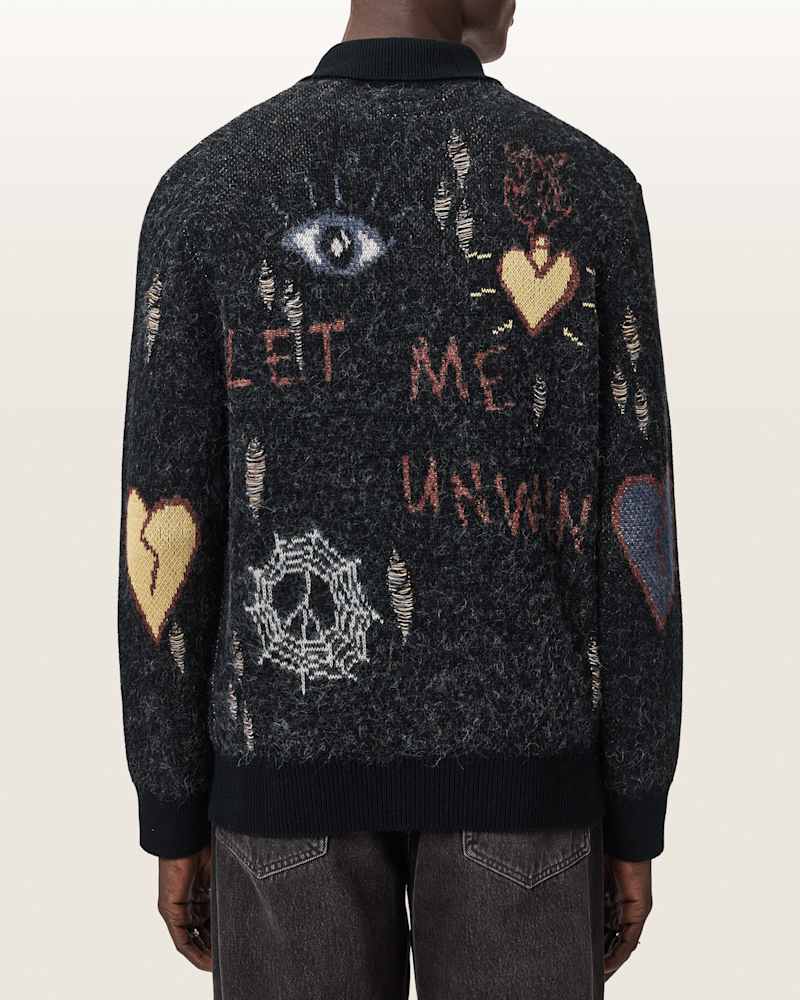 Meller Zip Up Jacquard Cardigan