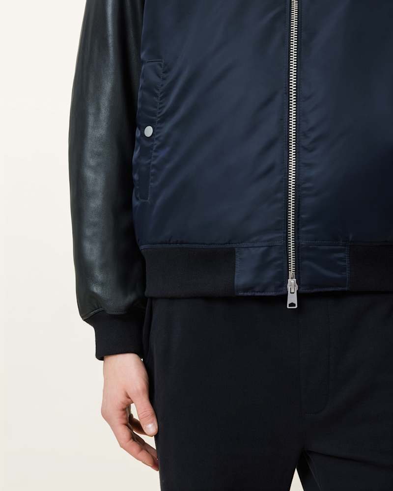 Myler Leather Sleeve Bomber