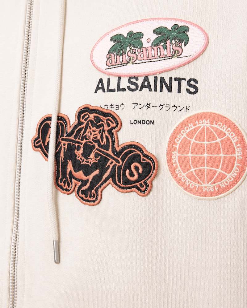 Patcher Zip Up Cotton Hoodie 