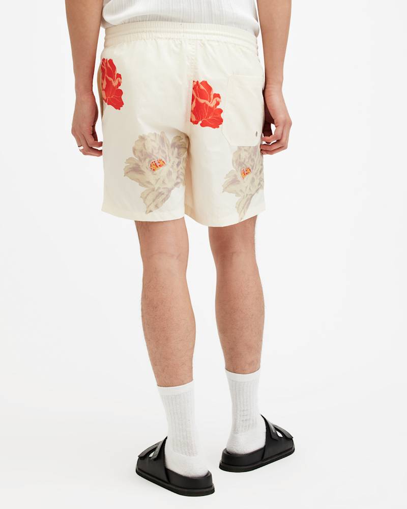 Roze Slim Floral Print Swim Shorts
