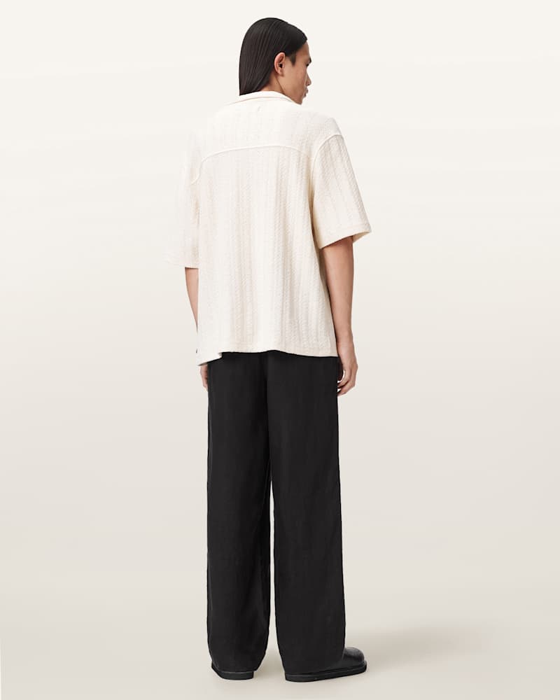 Sharp Straight Leg Linen Trousers
