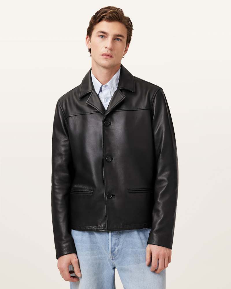 Watts Cropped Leather Blazer