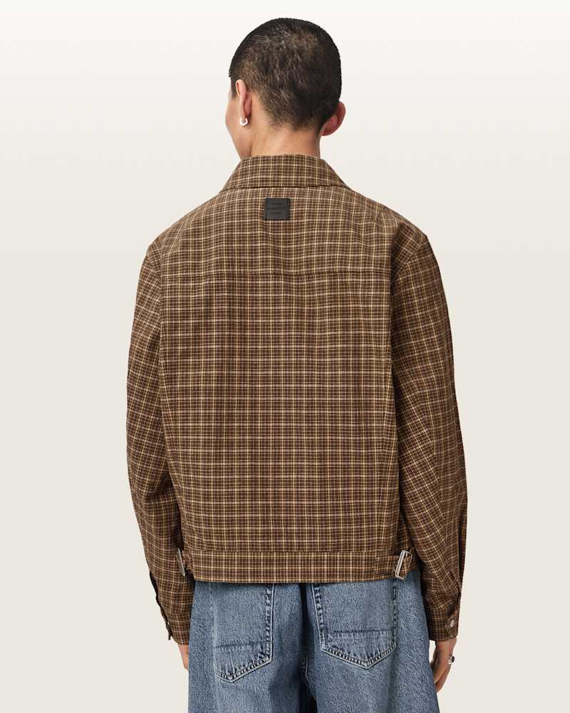 Lakeshaw Relaxed Fit Linen Blend Check Jacket