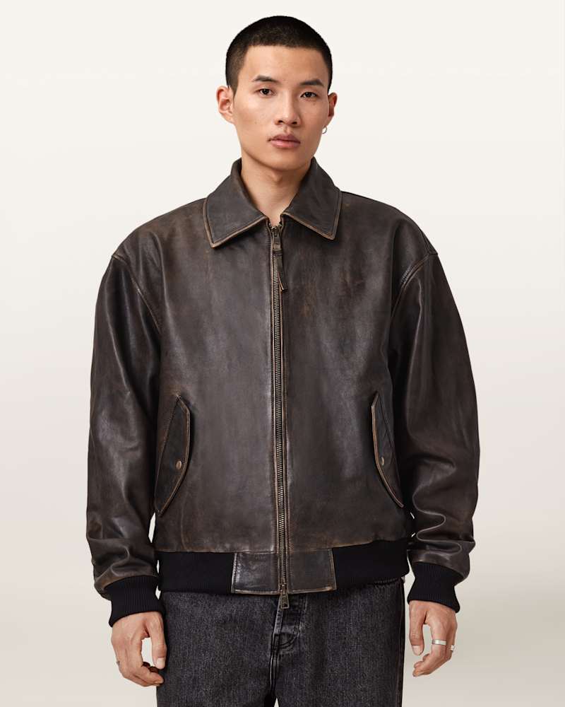 Marco Oversized Leather Bomber Jacket
