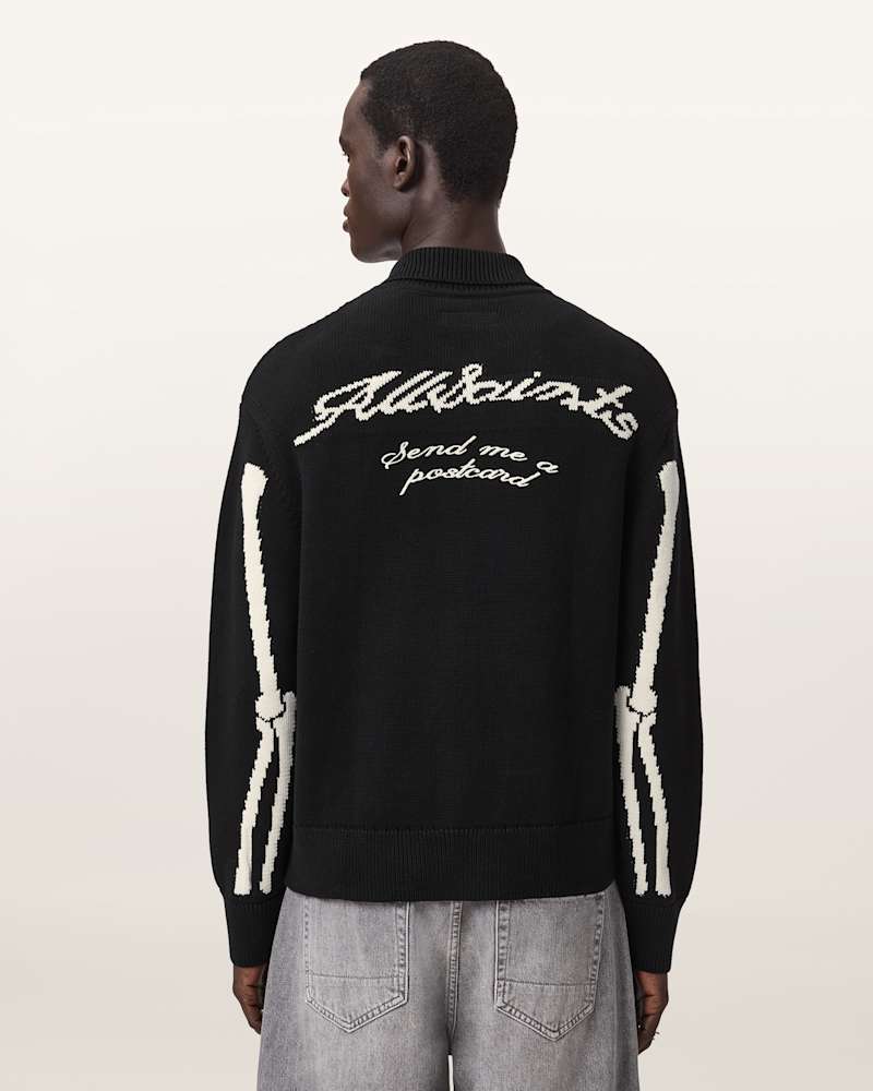 Adrian Zip Up Embroided Knitted Cardigan