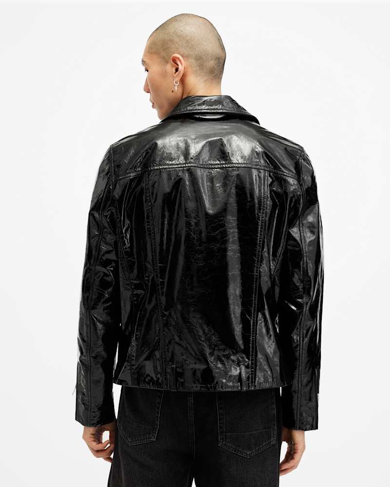 Badwan Slim Fit Leather Biker Jacket