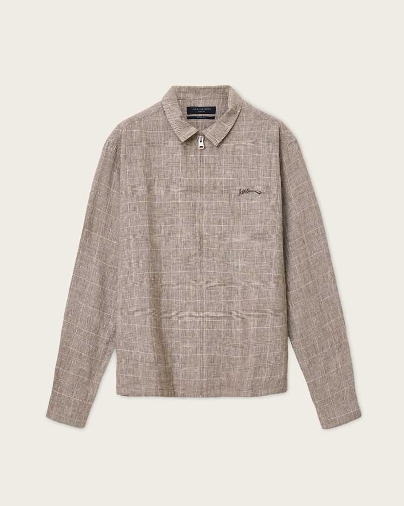 Keal Linen Blend Embroidered Check Jacket