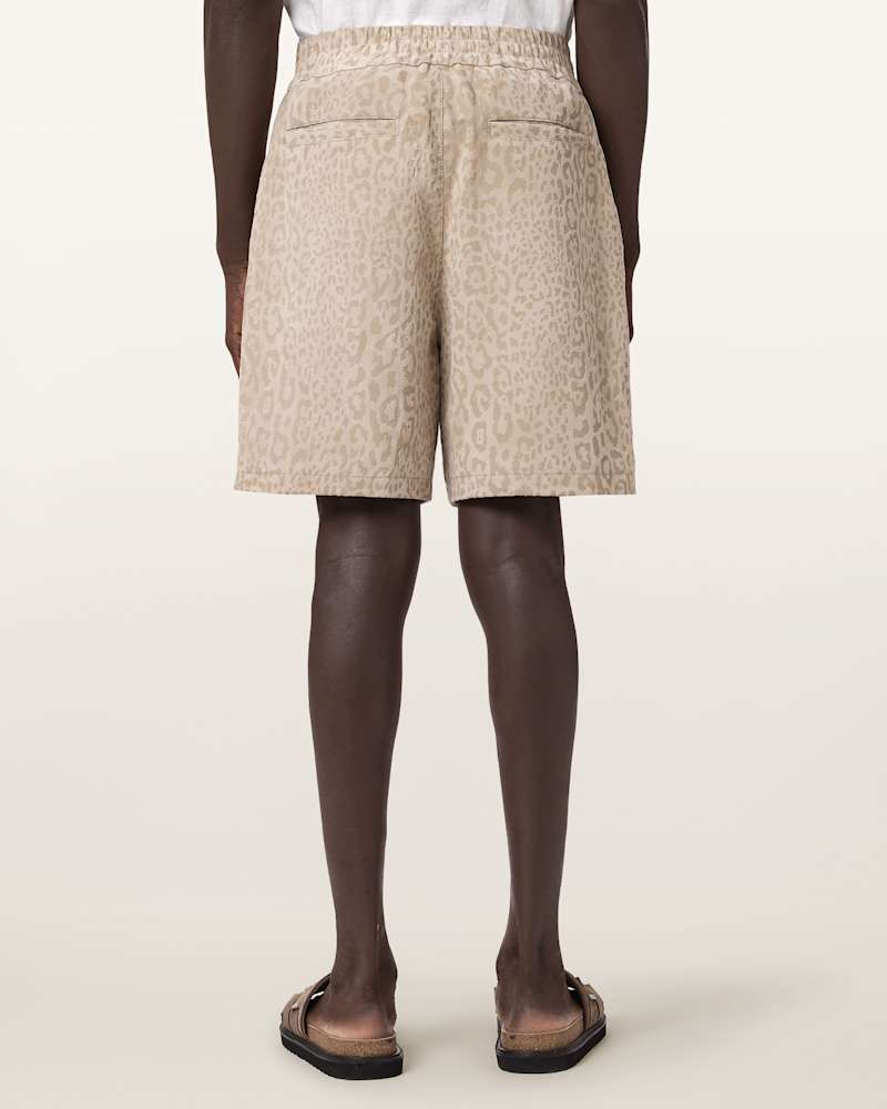Hockley Relaxed Fit Suede Leopard Print Shorts