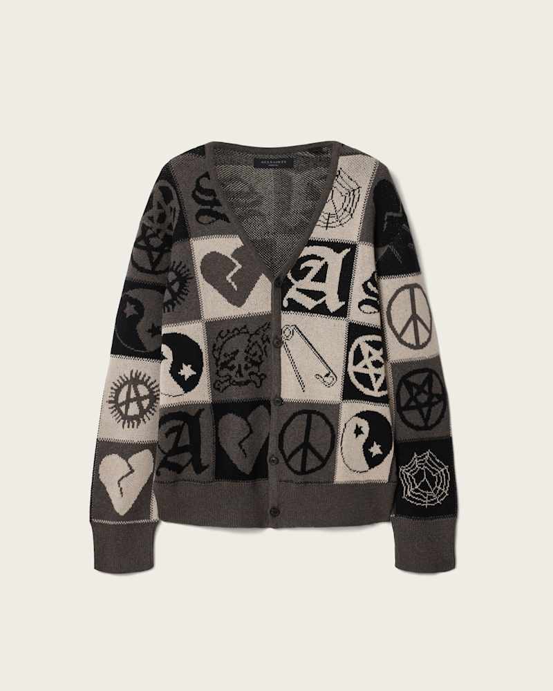 Barker Jacquard Cotton Knit Cardigan