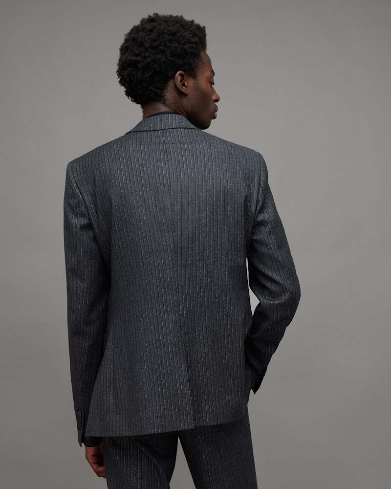 Androm Metallic Pinstriped Slim Blazer