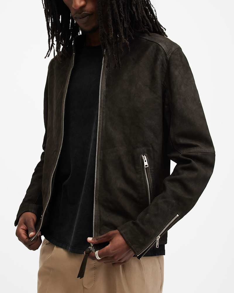 Cora Suede Snap Back Collar Jacket
