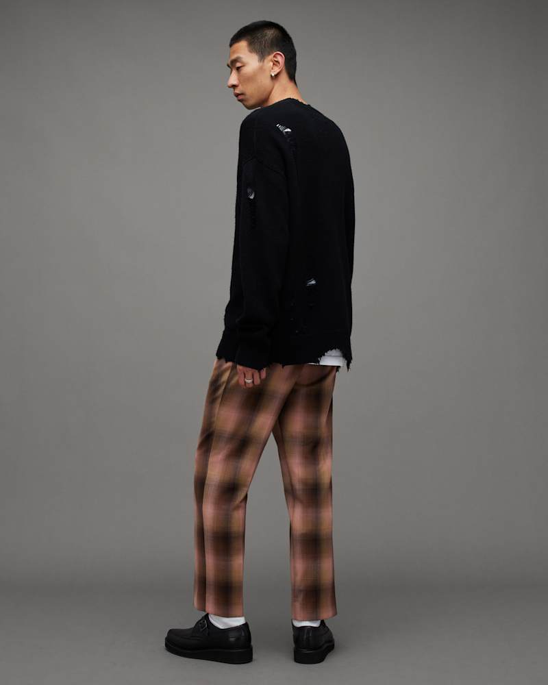 Vela Cropped Slim Checked Trousers