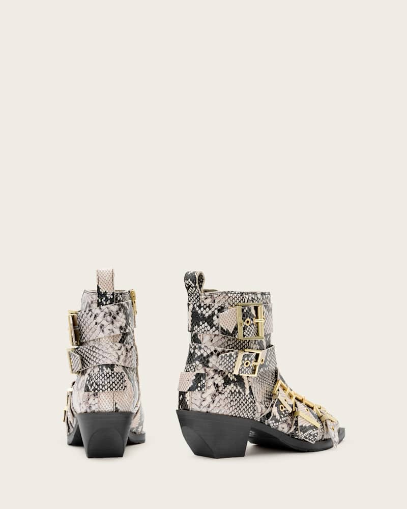 Jane Buckle Pointed Leather Boots