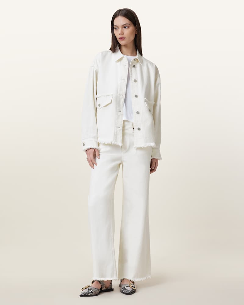 Hettie Frayed Oversized Cotton Shacket