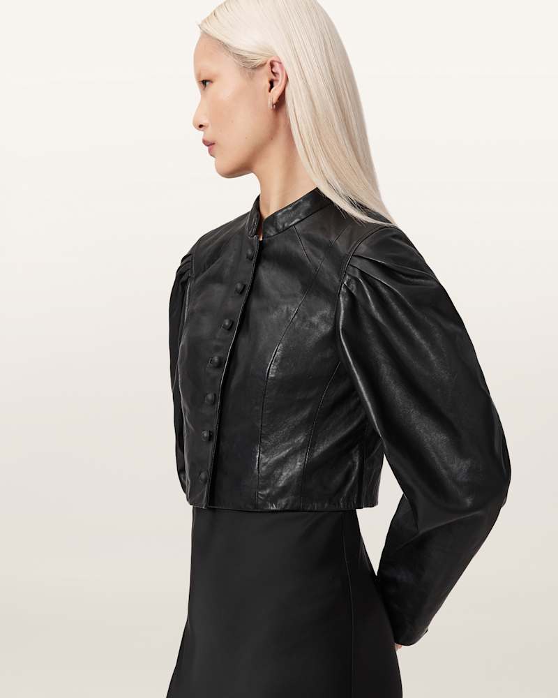 Sadie Cropped Leather Jacket