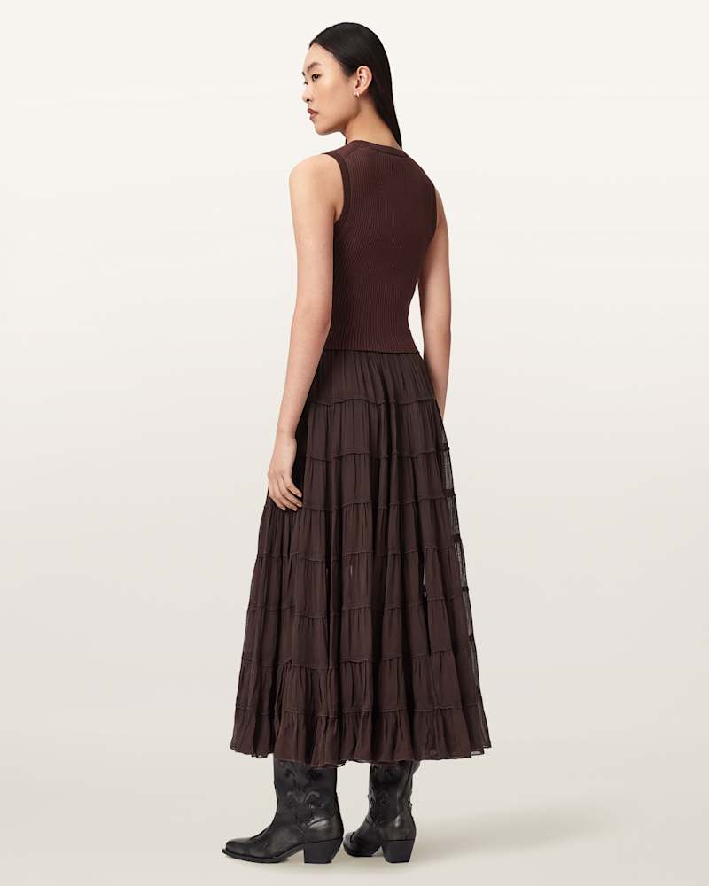 Eva Tiered Midi Skirt