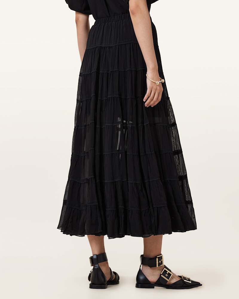 Eva Tiered Midi Skirt