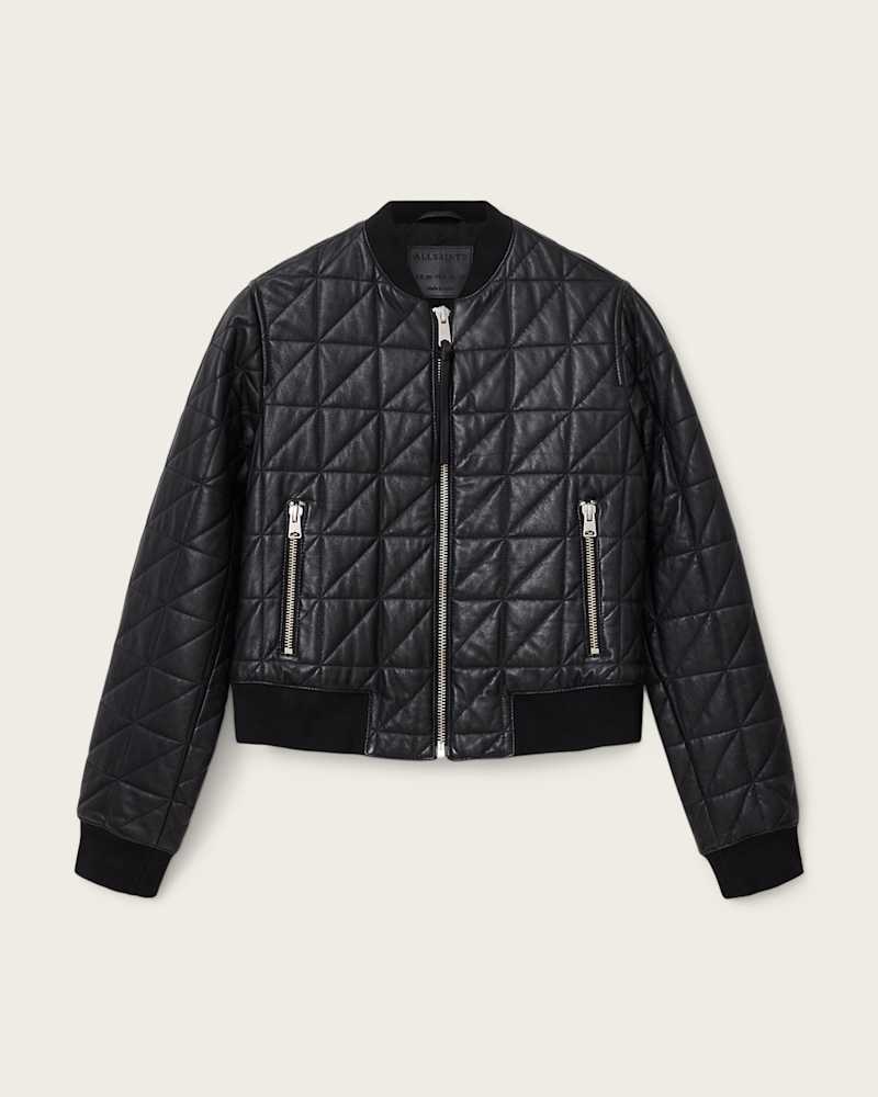 Carly Quilt Leather Bomber Jacket