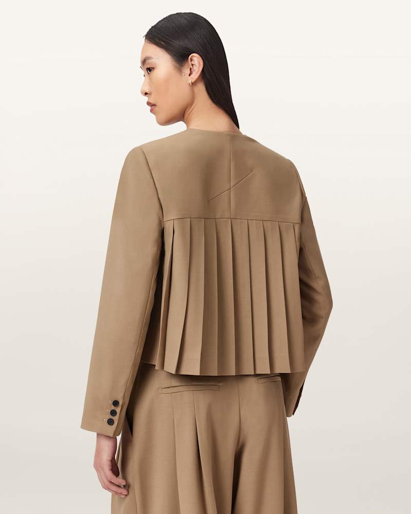 Poppy Single Breasted Pleated Blazer
