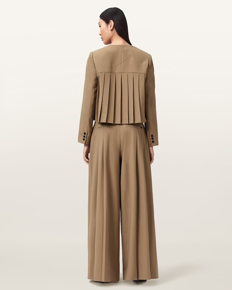 Poppy Wide Leg Pleated Trousers