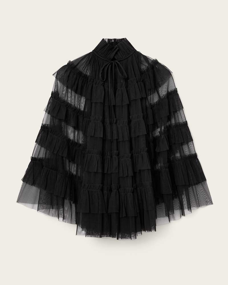Aude Ruffle Cape Top
