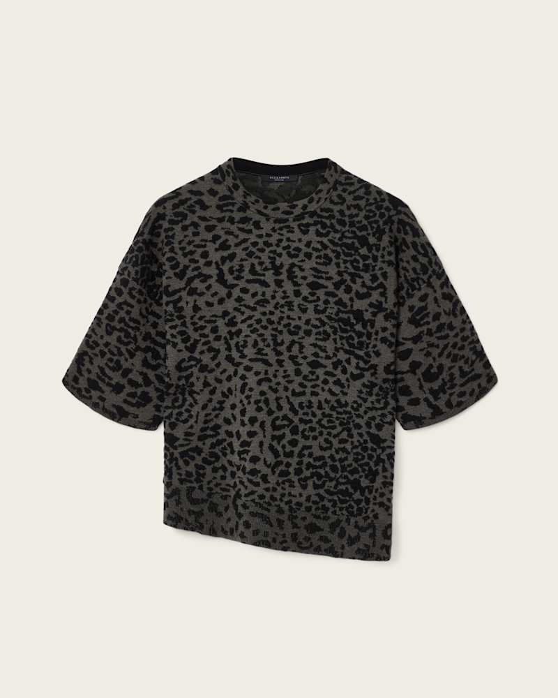 Lenny Leopard Print Wool T-Shirt