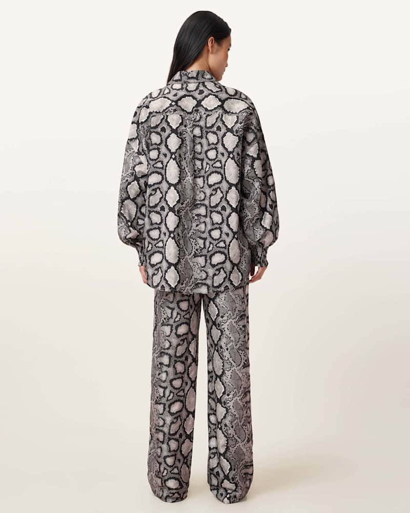Charli Wide Leg Snake Print Trousers