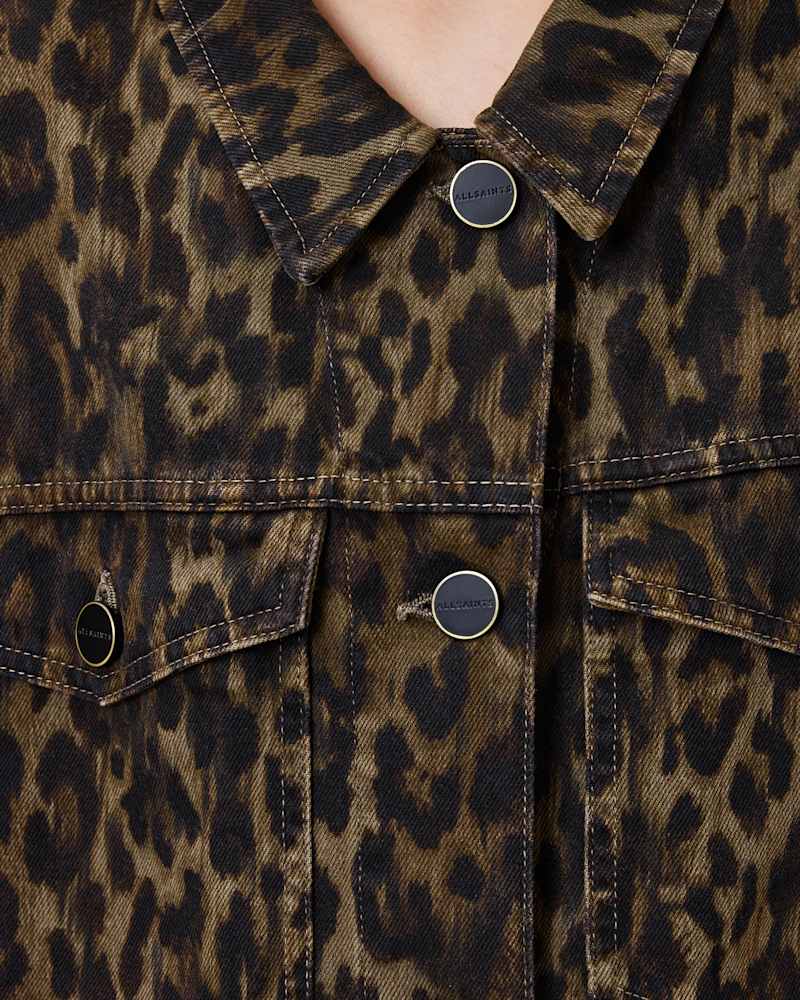 Willow Leopard Print Denim Jacket