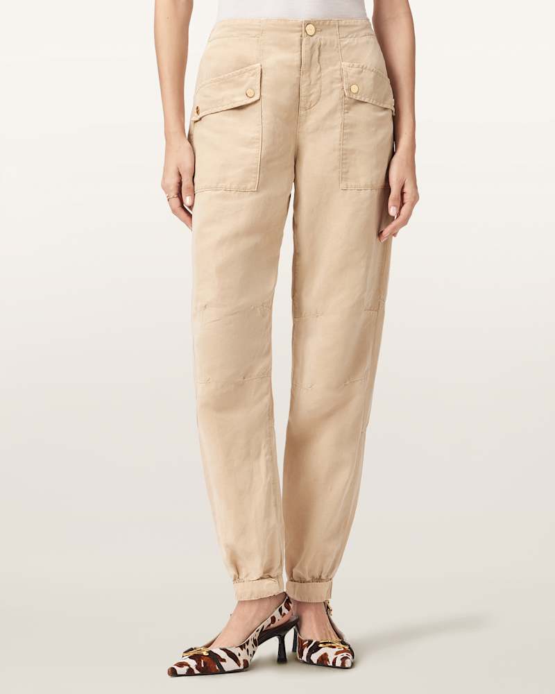 Val Cargo Linen Blend Trousers