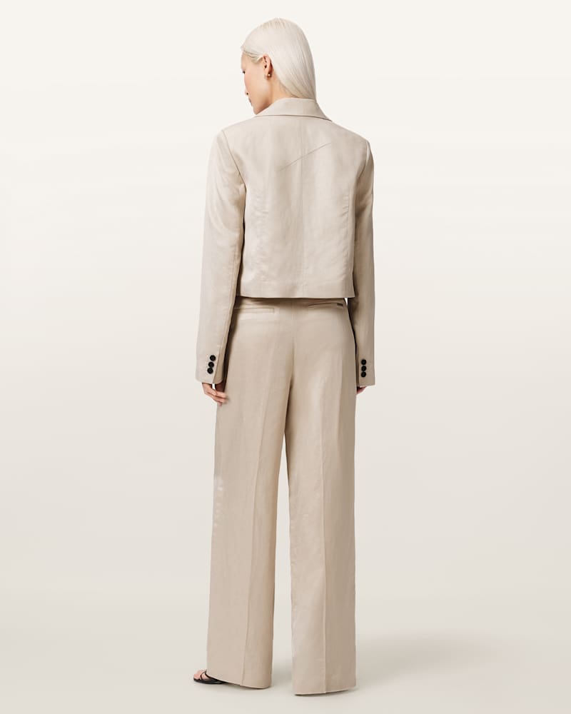 Helena Tailored Wide Leg Linen Blend Trousers 