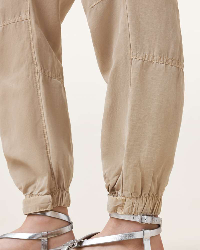 Val High-Rise Cargo Linen Blend Trousers