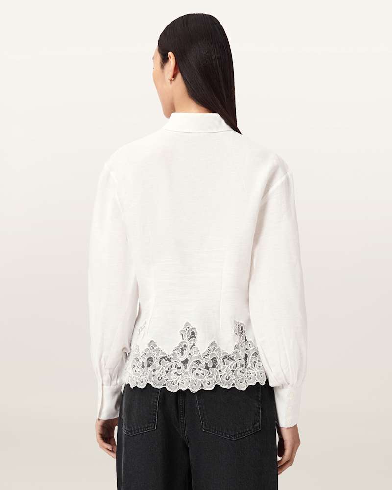 Carol Long Sleeve Lace Trimmed Shirt