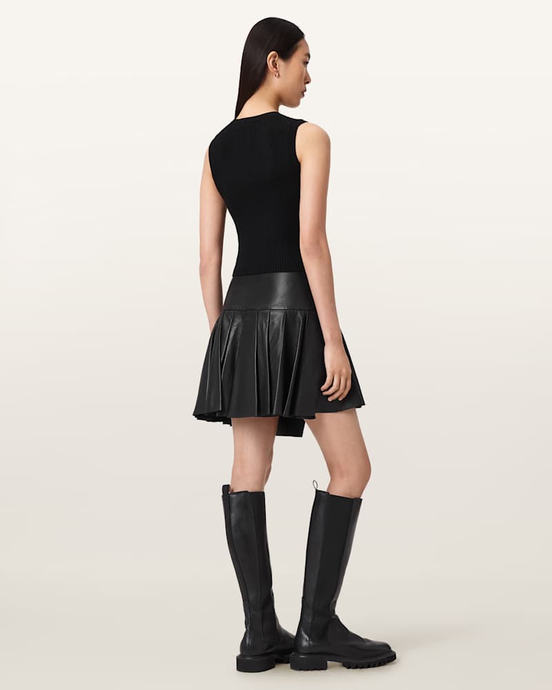 Irina Leather Mini Skirt