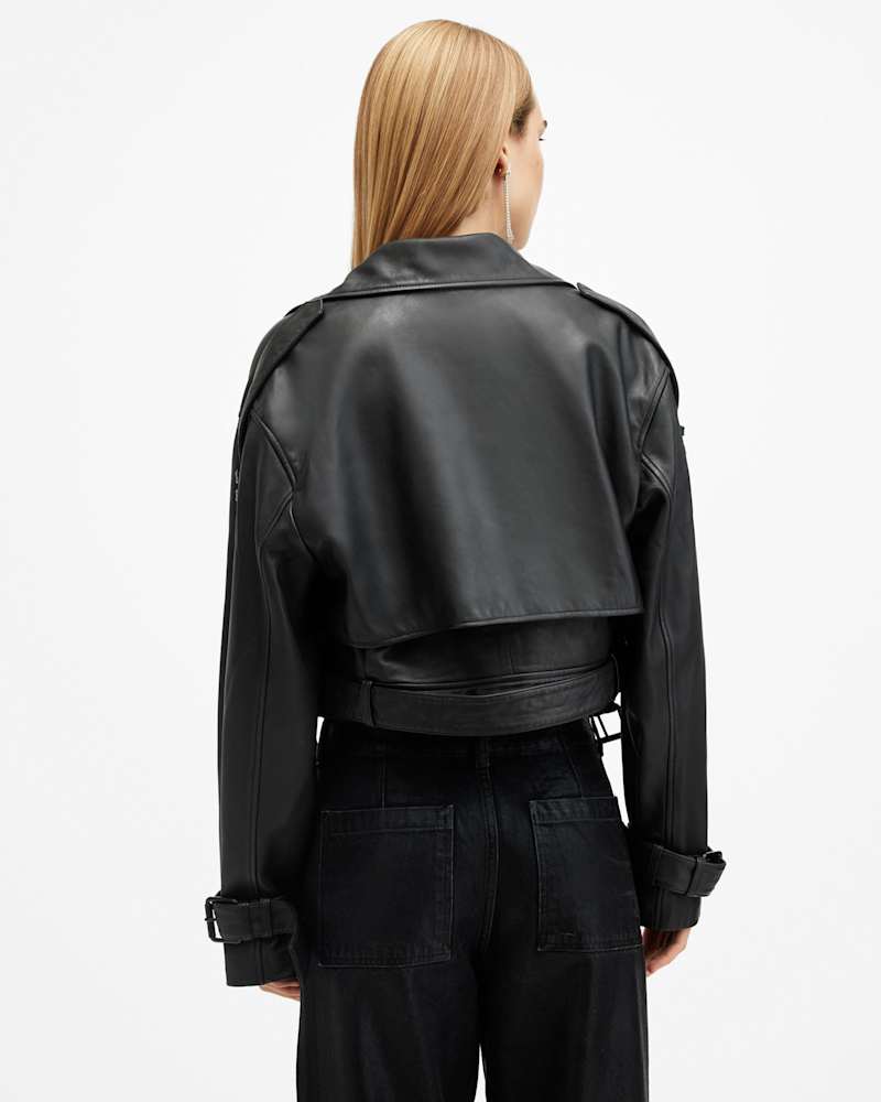 Ophelia Cropped Leather Jacket
