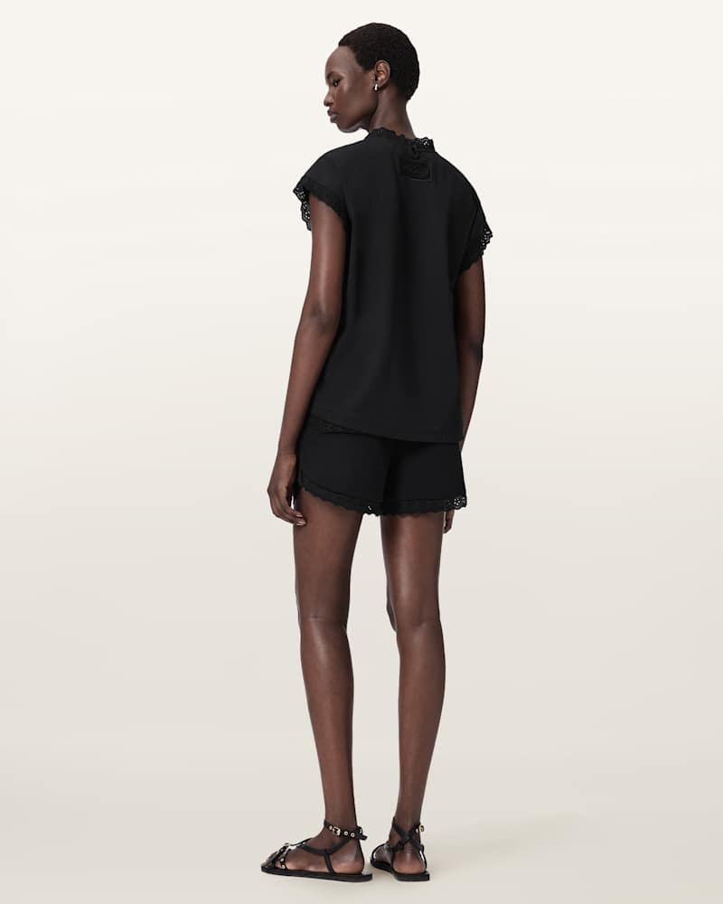 Lele Straight Fit Lace Trim Shorts