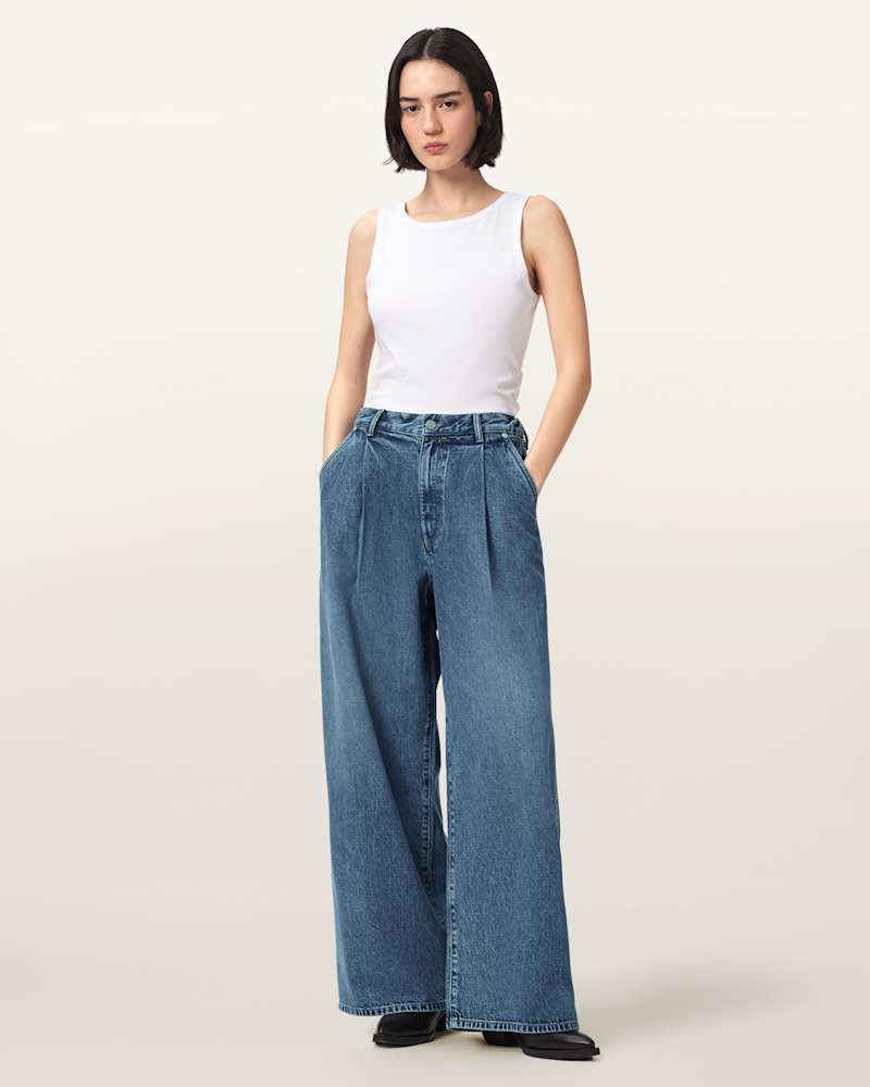Haze Wide Leg Pleated Jeans  