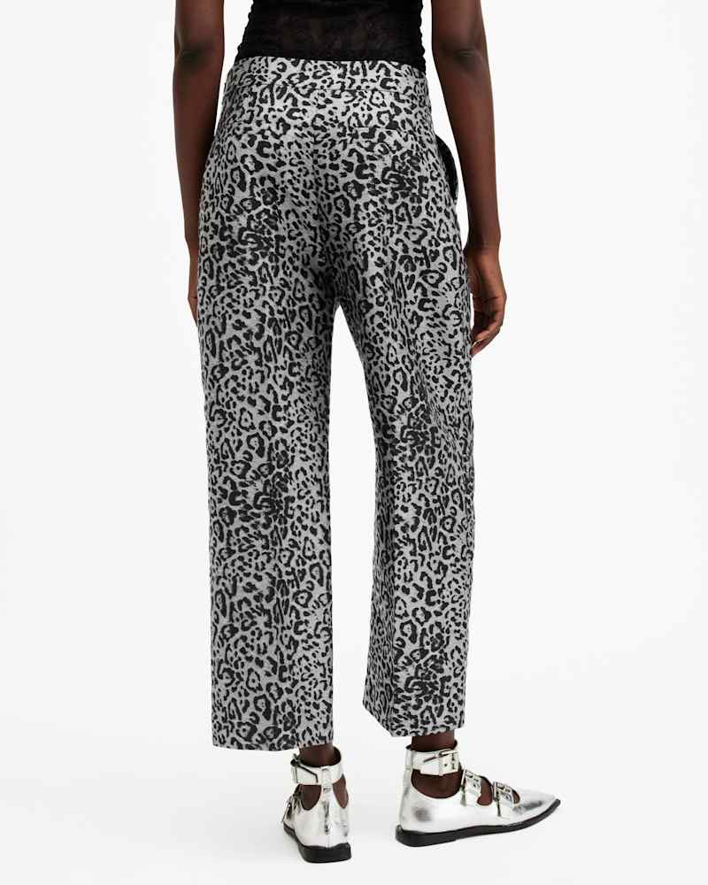 Jemi Leopard Print Metallic Trousers