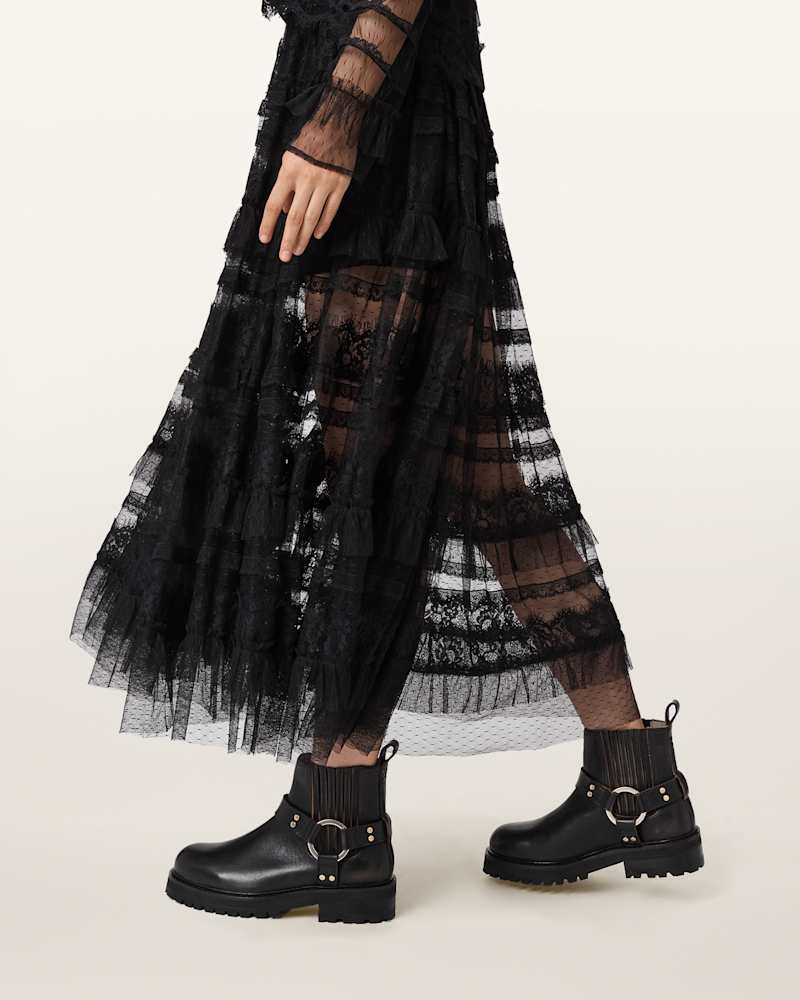 Maddie Ankle Length Leather Biker Boots