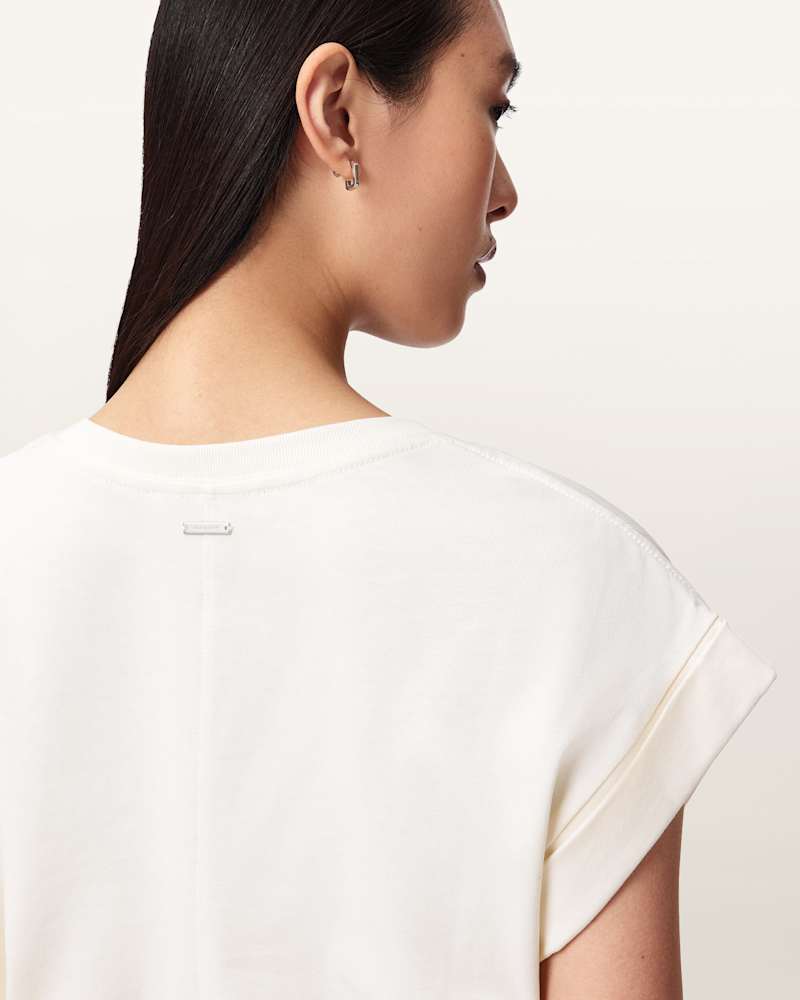 Mira Cropped Satin Drawcord T-Shirt