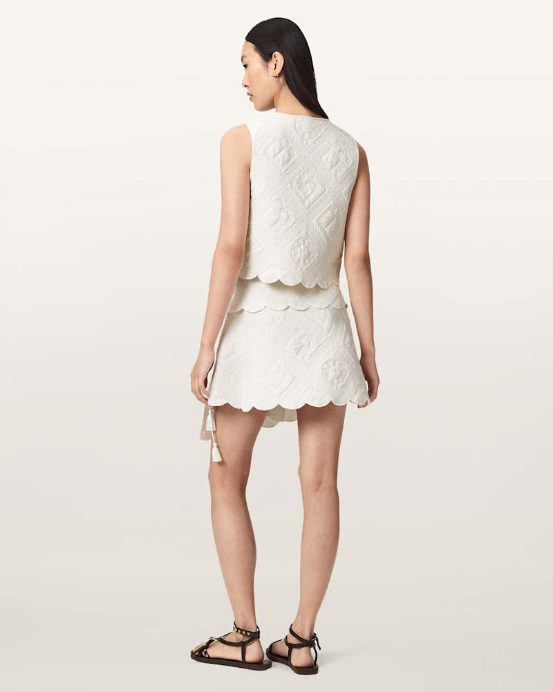 Mona Quilted Asymmetric Mini Skirt