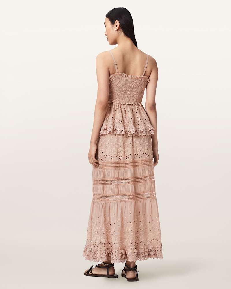 Camille Embroidered Tiered Maxi Skirt