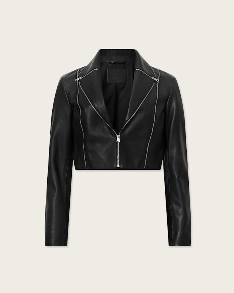 Landers Slim Fit Leather Biker Jacket