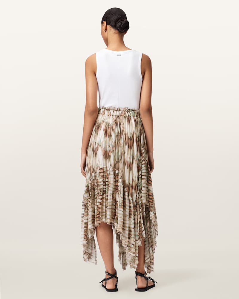 Danae Asymmetric Tiered Midi Skirt