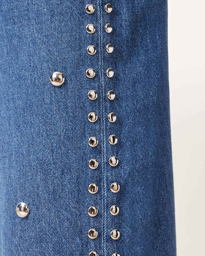 Blake Studded Wide Leg Denim Jeans