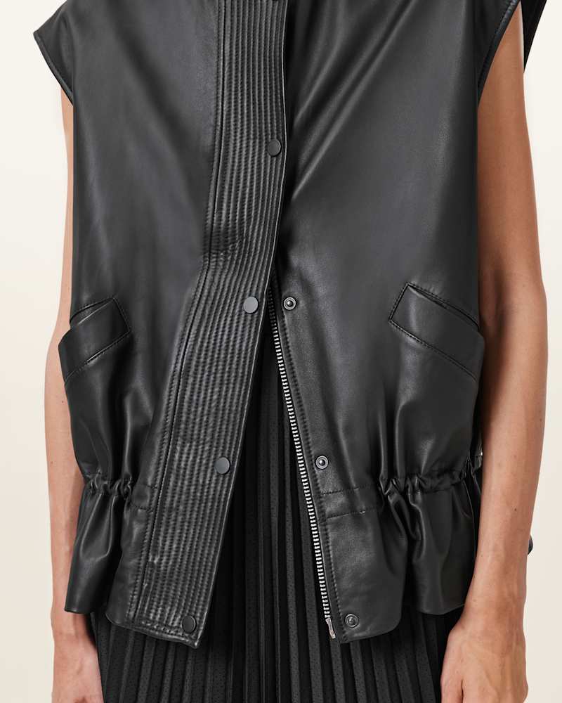 Sofi Relaxed Fit Leather Gilet