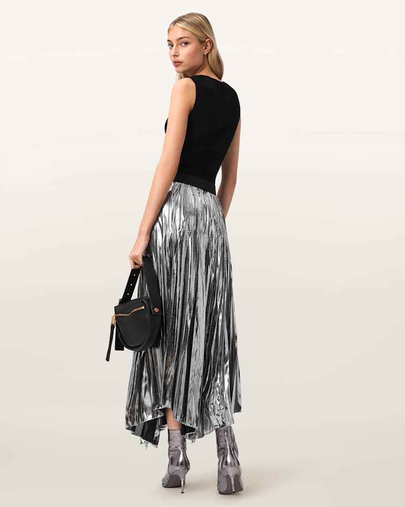 Jax Pleated Midi Skirt