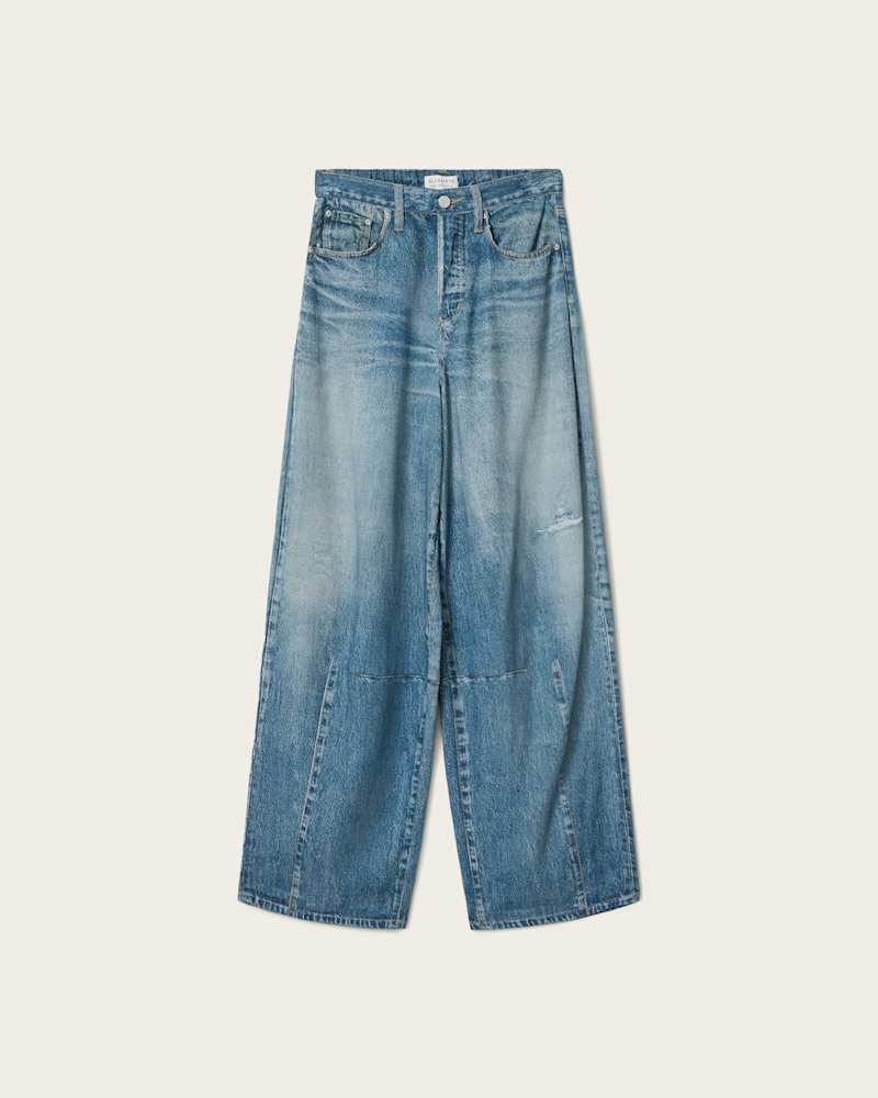 Jett Barrel Leg Illusion of Denim Trousers 