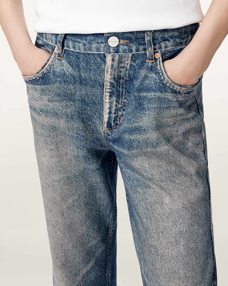 Ida Terry Straight Leg Illusion of Denim Trousers