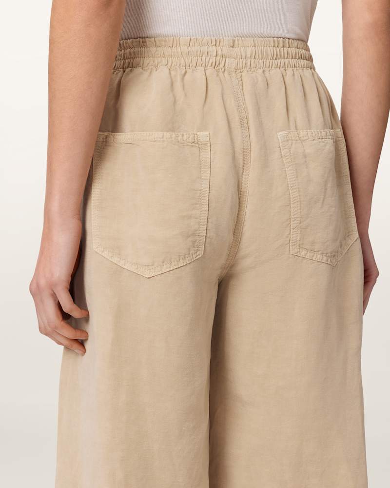 Jett Wide Leg Linen Blend Trousers