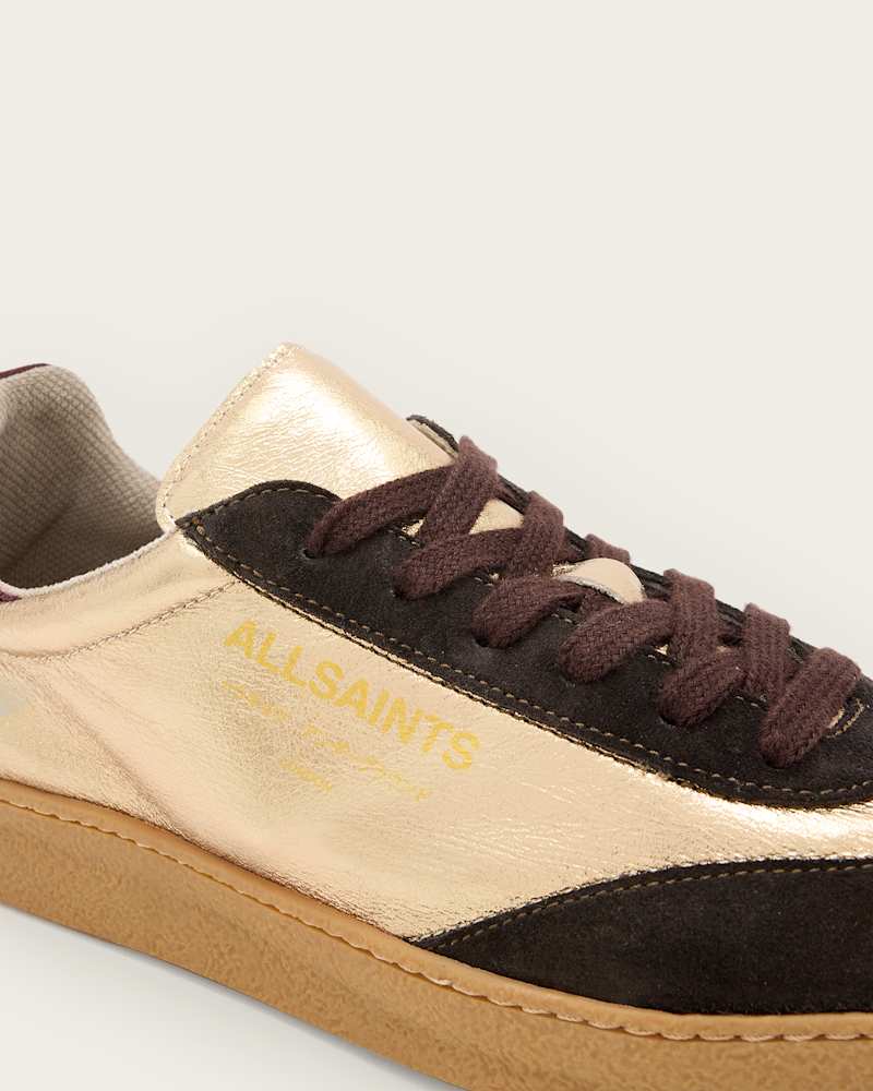 Thelma Metallic Leather Low Top Trainers